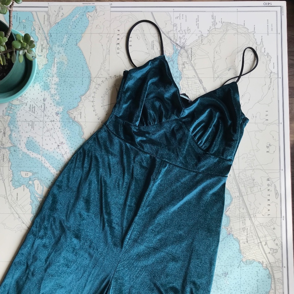 Stradivarius Teal Jumpsuit